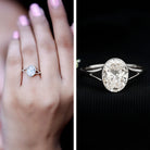 Certified 2 Carat Oval Moissanite Solitaire Engagement Ring in Split Shank D-VS1 - Rosec Jewels