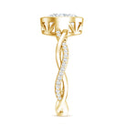 Brilliant Cut Moissanite Bezel Set Engagement Ring in Braided Shank D-VS1 - Rosec Jewels