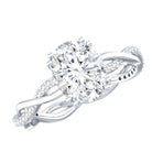 Rosec Jewels-2 Carat Oval Shaped Moissanite Braided Engagement Ring in 14k Gold Plated Silver