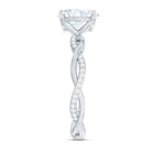 Rosec Jewels-Oval Shape Moissanite Solitaire Engagement Ring in Braided Shank