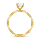 Rosec Jewels-Oval Shape Moissanite Solitaire Engagement Ring in Braided Shank