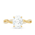 Rosec Jewels-Oval Shape Moissanite Solitaire Engagement Ring in Braided Shank