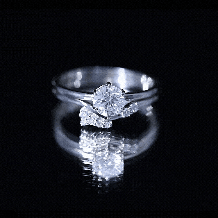 Solitaire Moissanite Wedding Ring Set for Her D-VS1 - Rosec Jewels