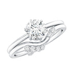 Solitaire Moissanite Wedding Ring Set for Her D-VS1 - Rosec Jewels