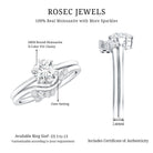 Solitaire Moissanite Wedding Ring Set for Her D-VS1 - Rosec Jewels