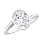 Solitaire 7X9 MM Moissanite Oval Engagement Ring with Bypass Shank D-VS1 - Rosec Jewels