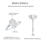 Solitaire 7X9 MM Moissanite Oval Engagement Ring with Bypass Shank D-VS1 - Rosec Jewels