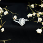 Solitaire 7X9 MM Moissanite Oval Engagement Ring with Bypass Shank D-VS1 - Rosec Jewels