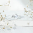Solitaire 7X9 MM Moissanite Oval Engagement Ring with Bypass Shank D-VS1 - Rosec Jewels