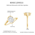 Solitaire 7X9 MM Moissanite Oval Engagement Ring with Bypass Shank D-VS1 - Rosec Jewels