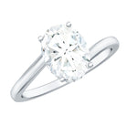 Rosec Jewels-Oval Cut Solitaire Moissanite Bypass Engagement Ring