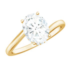 Rosec Jewels-Oval Cut Solitaire Moissanite Bypass Engagement Ring