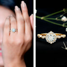 Antique Style Moissanite Halo Engagement Ring D-VS1 - Rosec Jewels