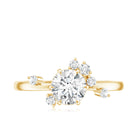 Rosec Jewels-Round Cut Scatter Moissanite Unique Engagement Ring