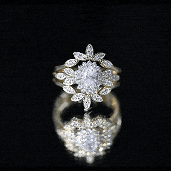 Rosec Jewels-Vintage Inspired Moissanite Wedding Ring Set of 3