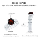 Natural Garnet Diamond Wedding Bridal Ring Set of 2 AAA - Rosec Jewels
