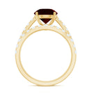Natural Garnet Diamond Wedding Bridal Ring Set of 2 AAA - Rosec Jewels