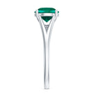 Certified 8 mm Lab Grown Emerald Engagement Ring with Diamond AAAA - Rosec Jewels