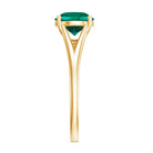 Certified 8 mm Lab Grown Emerald Engagement Ring with Diamond AAAA - Rosec Jewels