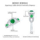 Rosec Jewels-Natural Emerald Diamond Vintage Looking Engagement Ring