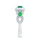 Rosec Jewels-Natural Emerald Diamond Vintage Looking Engagement Ring