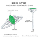 Natural Marquise Emerald Diamond Promise Ring with Celtic Knot AAA - Rosec Jewels