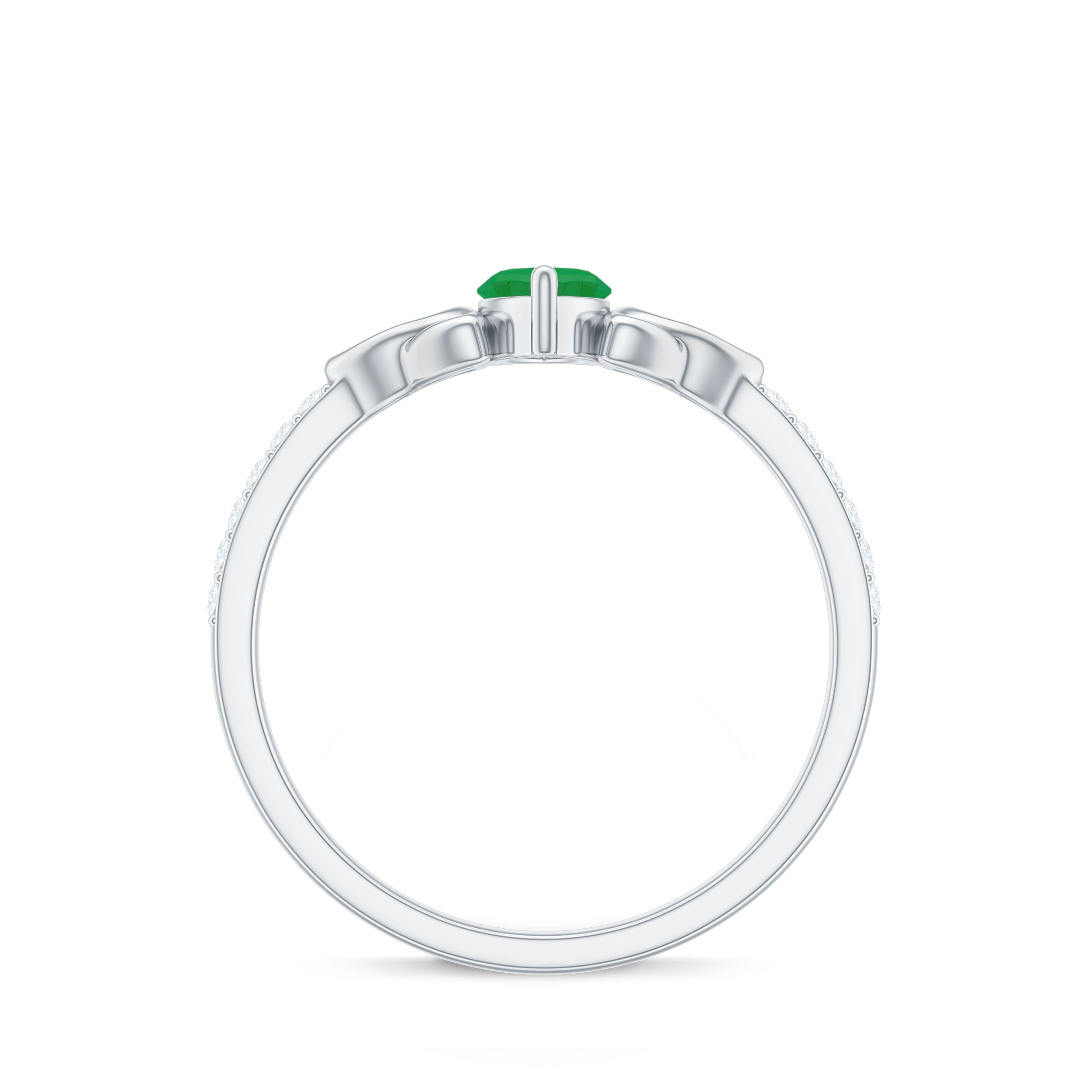 Natural Marquise Emerald Diamond Promise Ring with Celtic Knot AAA - Rosec Jewels