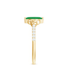 Natural Marquise Emerald Diamond Promise Ring with Celtic Knot AAA - Rosec Jewels