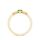 Natural Marquise Emerald Diamond Promise Ring with Celtic Knot AAA - Rosec Jewels