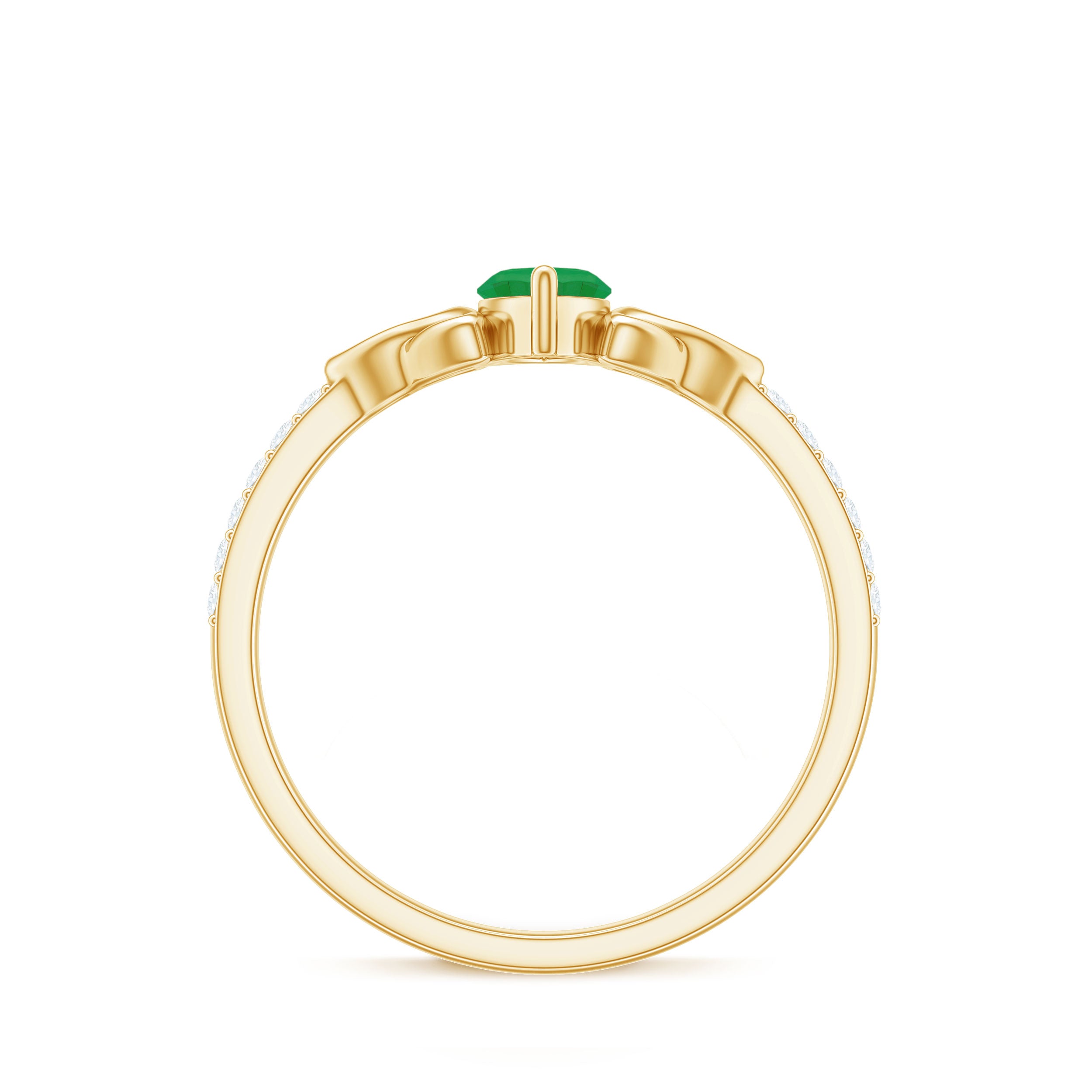 Natural Marquise Emerald Diamond Promise Ring with Celtic Knot AAA - Rosec Jewels