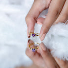 Real 0.9 Carat Amethyst Heart Engagement Ring with Diamond AAA - Rosec Jewels