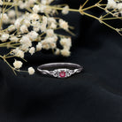 Rosec Jewels-Real Princess Cut Ruby Promise Ring with Celtic Knot