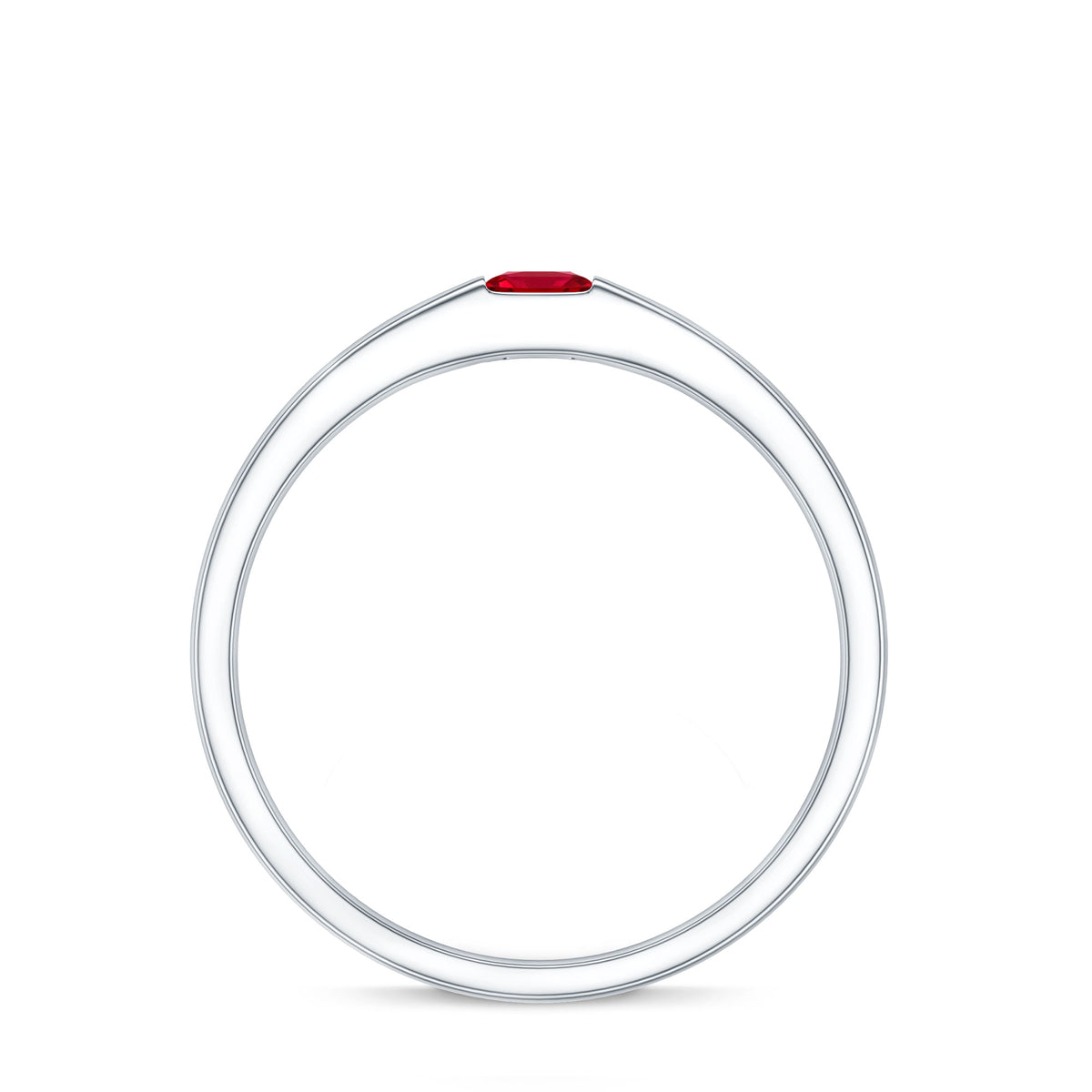 Princess Cut Created Ruby Solitaire Promise Ring AAAA - Rosec Jewels