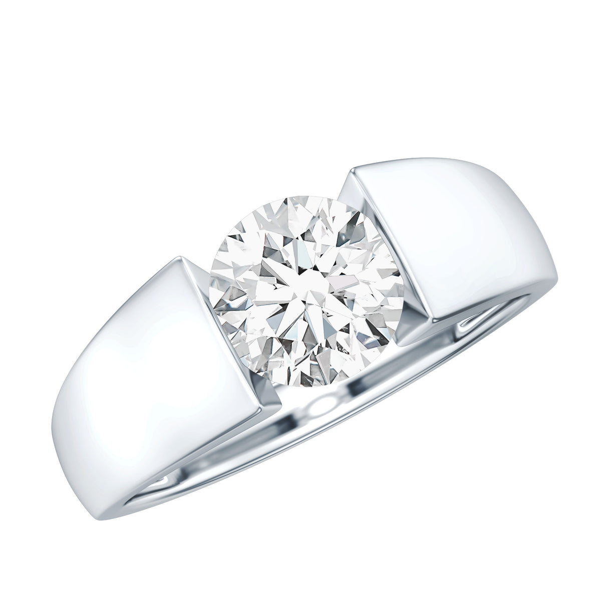 IGI Graded 2 Carat Lab Grown Diamond Engagement Ring for Men Lab - ( E-VS1 ) - Rosec Jewels
