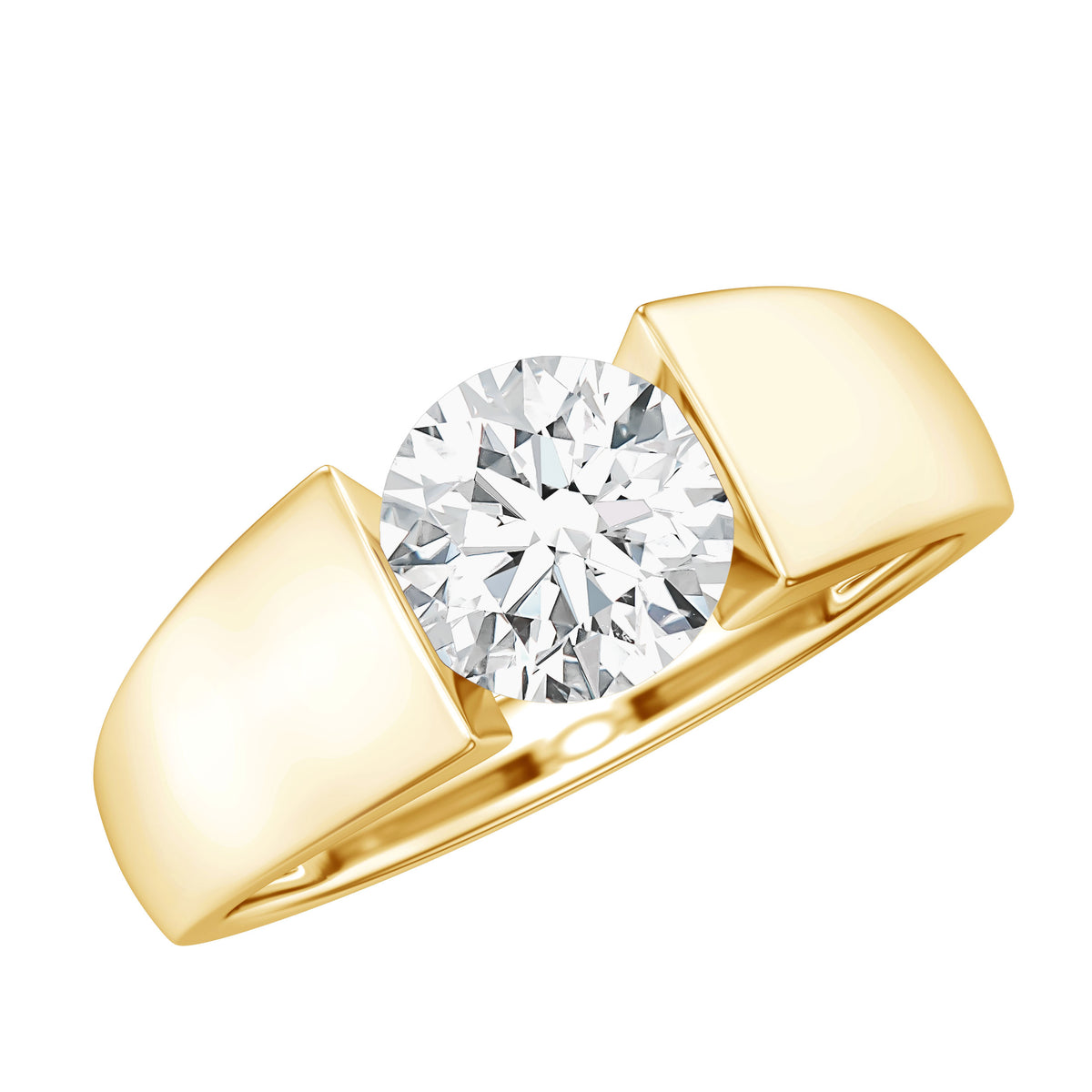 IGI Graded 2 Carat Lab Grown Diamond Engagement Ring for Men Lab - ( E-VS1 ) - Rosec Jewels