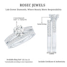 1 Carat Lab Grown Diamond Wedding Ring Set with IGI Certificate Lab - ( E-VS1 ) - Rosec Jewels