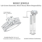 Rosec Jewels-IGI Certified 2 Carat Lab Grown Diamond Engagement Ring with Wedding Band