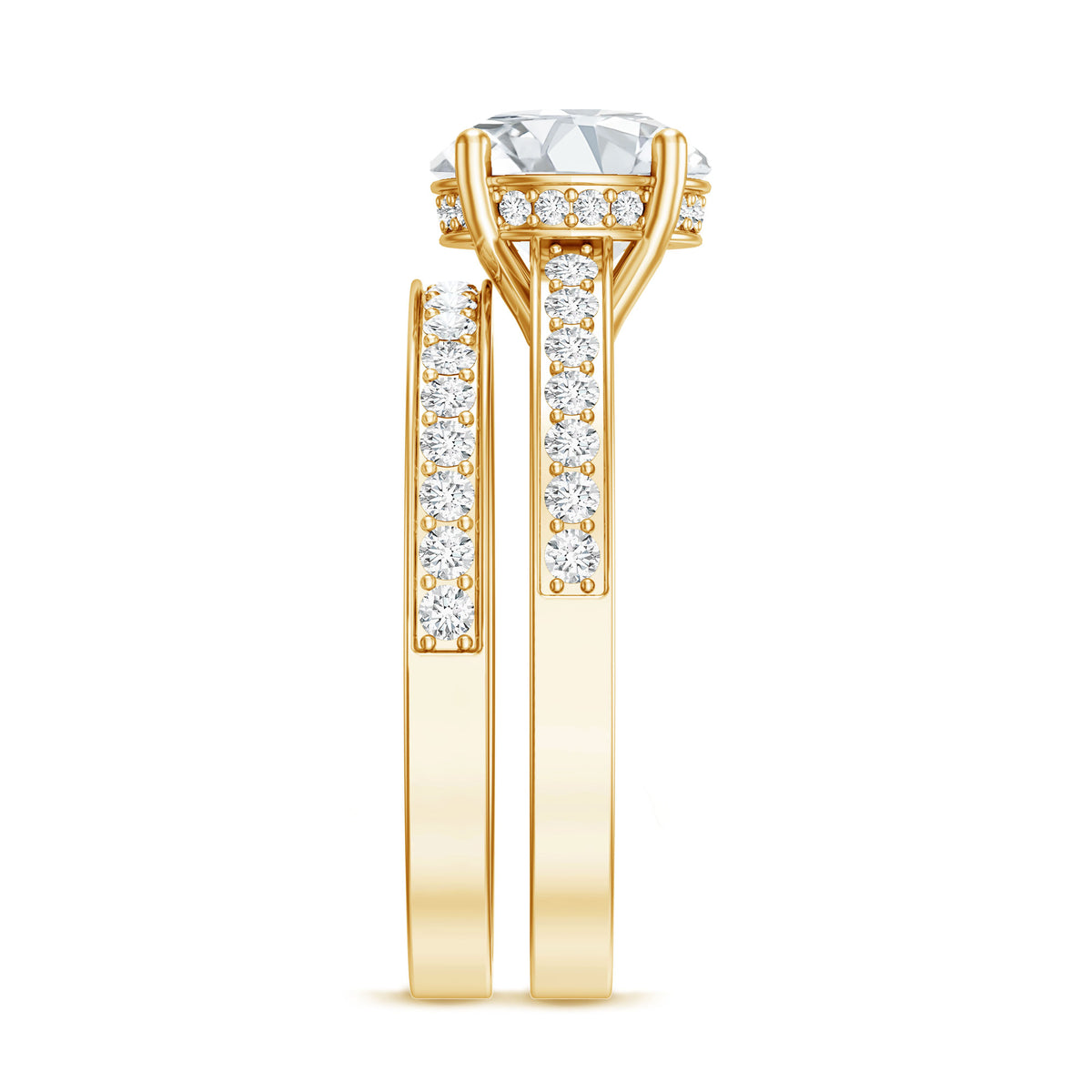 Rosec Jewels-IGI Certified 2 Carat Lab Grown Diamond Engagement Ring with Wedding Band