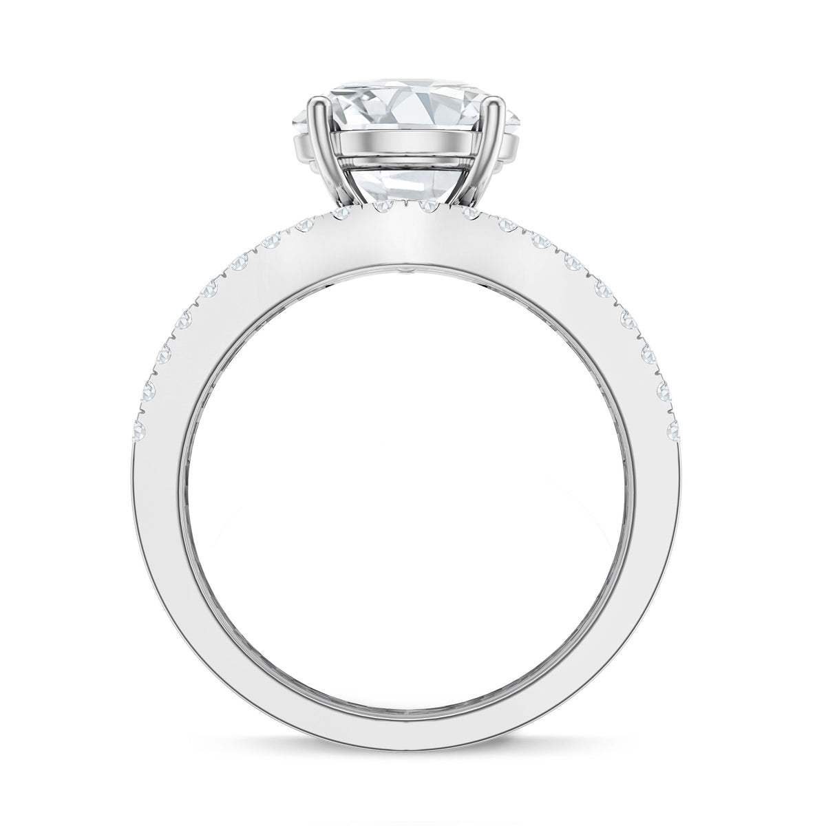 Rosec Jewels-IGI Authenticated Lab Grown 3 Carat Diamond Engagement Ring with Wedding Band