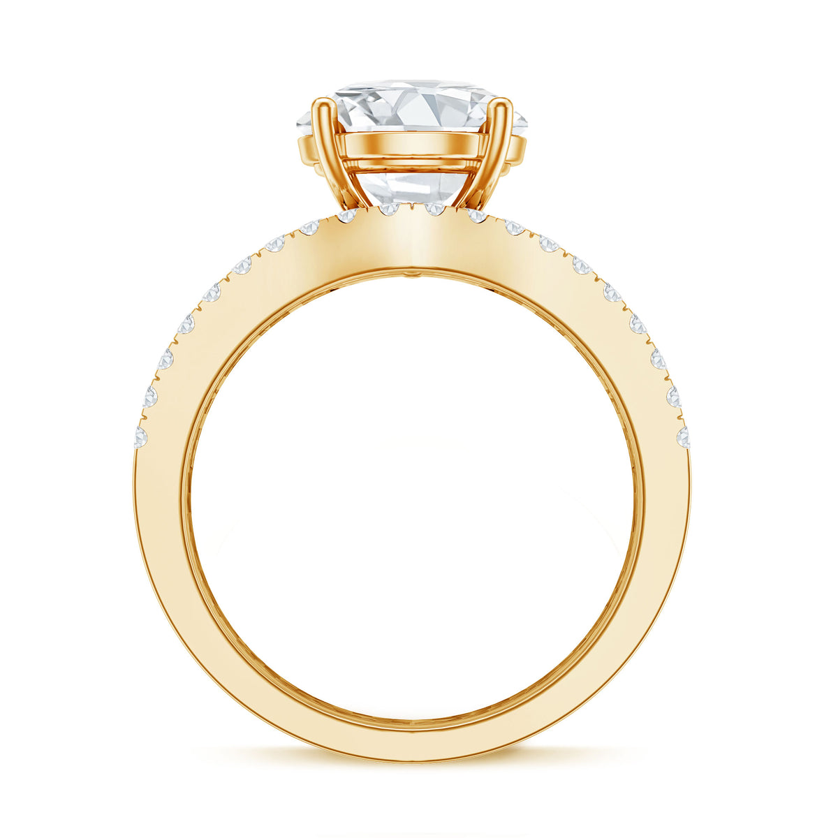 Rosec Jewels-IGI Authenticated Lab Grown 3 Carat Diamond Engagement Ring with Wedding Band