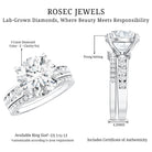 5 Carat IGI Certified Lab Grown Diamond Engagement Ring with Wedding Band Lab - ( E-VS1 ) - Rosec Jewels