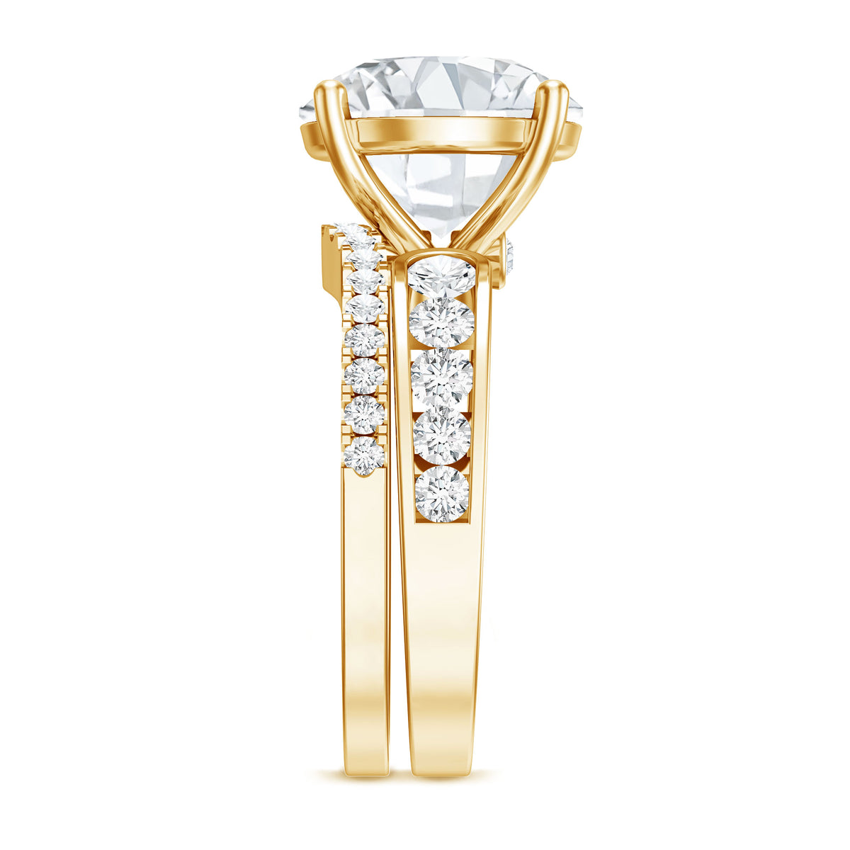 5 Carat IGI Certified Lab Grown Diamond Engagement Ring with Wedding Band Lab - ( E-VS1 ) - Rosec Jewels