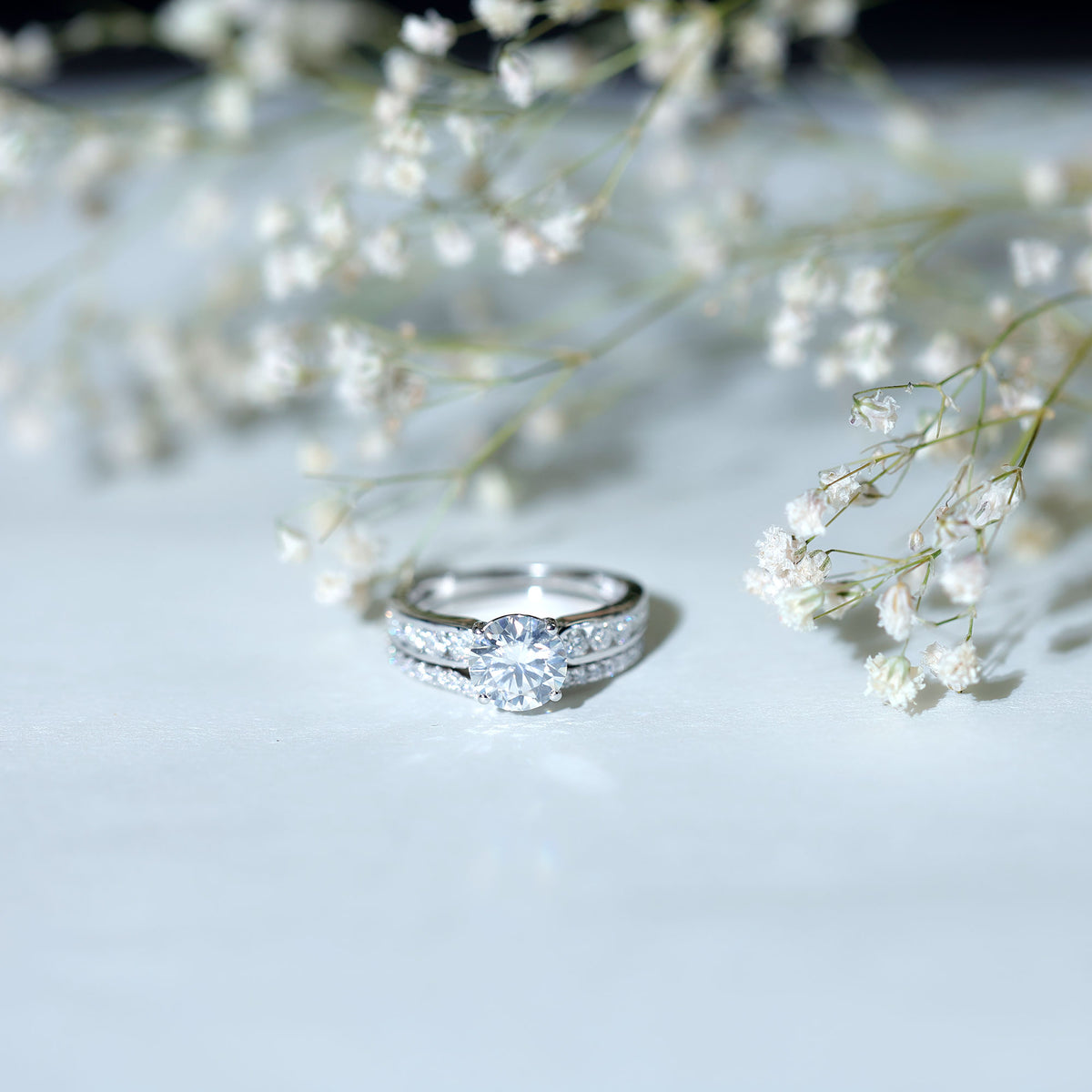 2 Carat Lab Grown Diamond Wedding Engagement Ring Set IGI Certified Lab - ( E-VS1 ) - Rosec Jewels