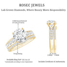2 Carat Lab Grown Diamond Wedding Engagement Ring Set IGI Certified Lab - ( E-VS1 ) - Rosec Jewels