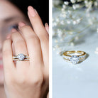 2 Carat Lab Grown Diamond Wedding Engagement Ring Set IGI Certified Lab - ( E-VS1 ) - Rosec Jewels