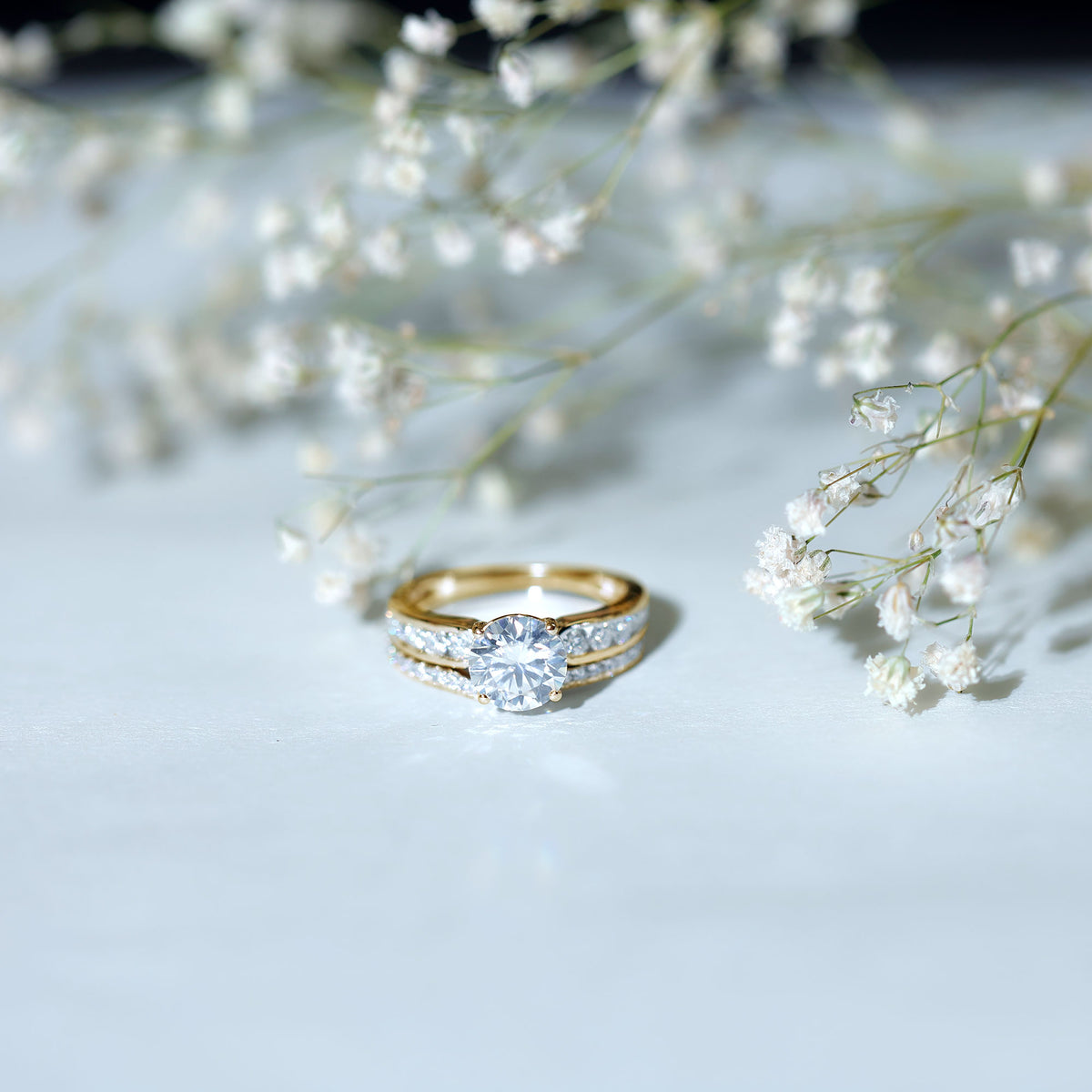 2 Carat Lab Grown Diamond Wedding Engagement Ring Set IGI Certified Lab - ( E-VS1 ) - Rosec Jewels