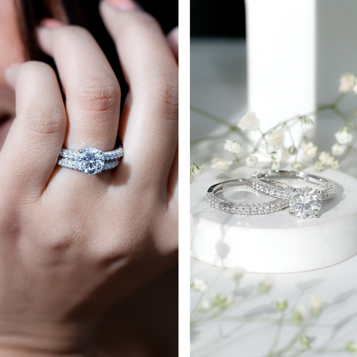 Rosec Jewels-IGI Certified 2 Carat Lab Grown Diamond Engagement Ring with Enhancer