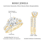 IGI Certified Lab Grown 2 Carat Diamond Engagement Ring and Wedding Band Set Lab - ( E-VS1 ) - Rosec Jewels
