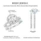 Lab Grown 2 Carat Diamond Halo Bridal Ring Set with IGI Certificate Lab - ( E-VS1 ) - Rosec Jewels