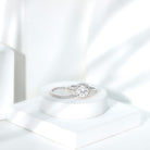 Lab Grown 2 Carat Diamond Halo Bridal Ring Set with IGI Certificate Lab - ( E-VS1 ) - Rosec Jewels
